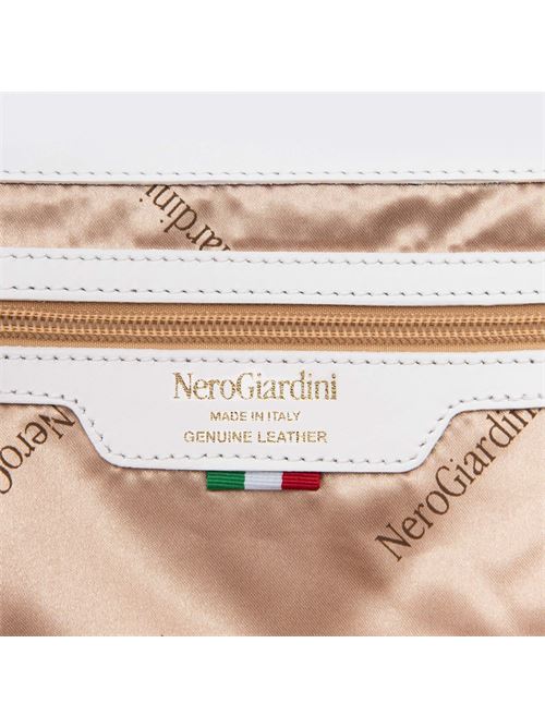 borsa a tracolla da donna in pelle bianca NERO GIARDINI | E543917D707